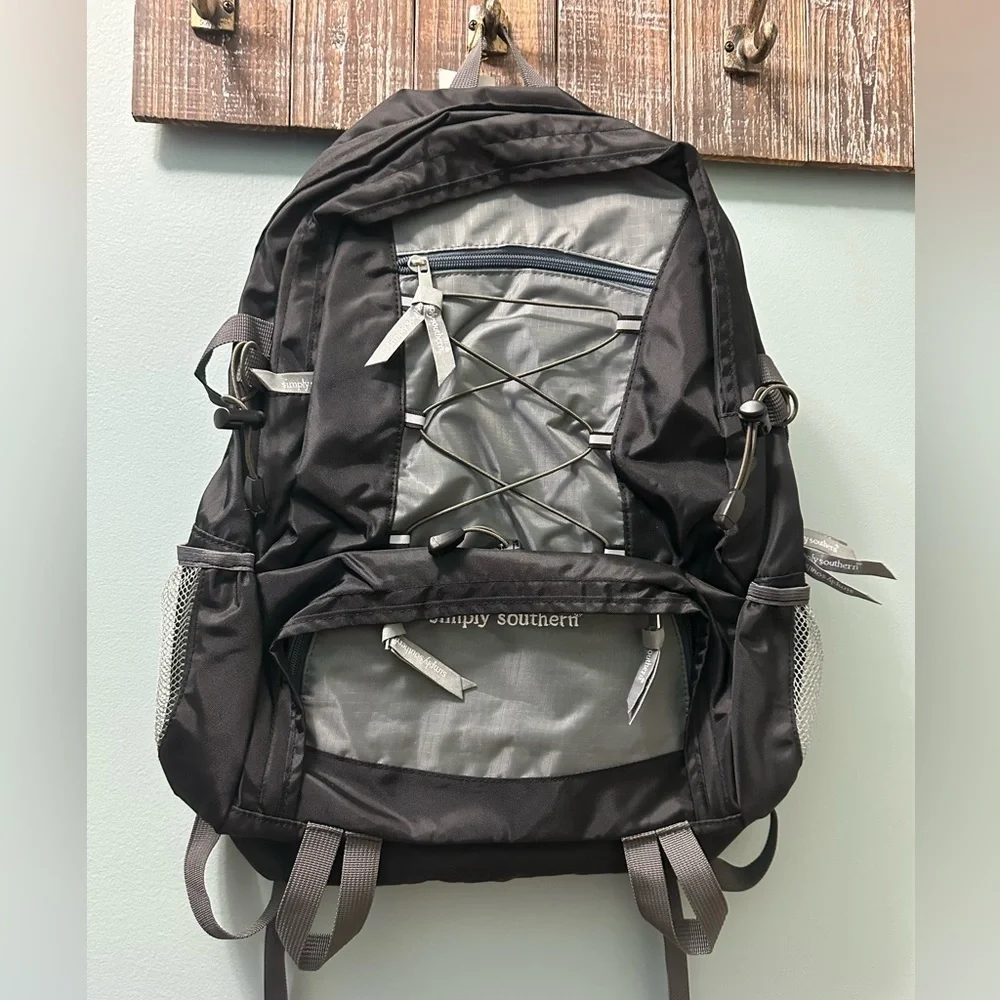 Simply Southern School Backpack Bookbag Black Gray - Picture 2 of 8